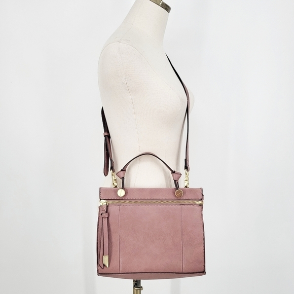 Foley + Corinna Handbags - Foley + Corinna Dione Satchel Crossbody Bag Mauve Pink Purse Faux Leather